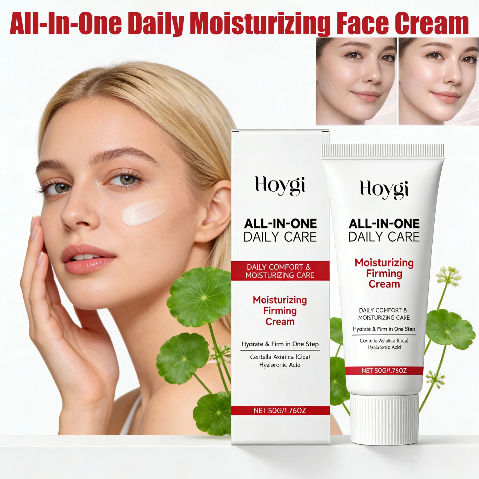

All-In-One Daily Moisturizing Face Cream with Centella Asiatica Skin Tightening Firming Daily Comfort Calming Facial Skin Care