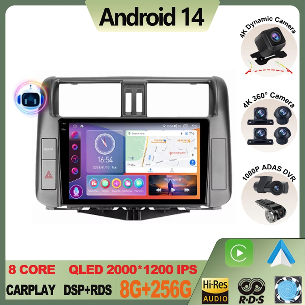 Support Original Car 360 Camera For Toyota Land Cruiser Prado 150 2010 - 2013 Car Radio Multimedia Video Player Navigation