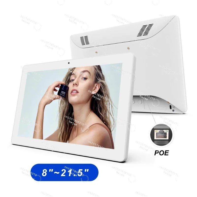 For WF1028T Wall Mount Digital Signage 10.1 Inch Touch Screen Android 11 2+16GB POE Battery Advertising Display