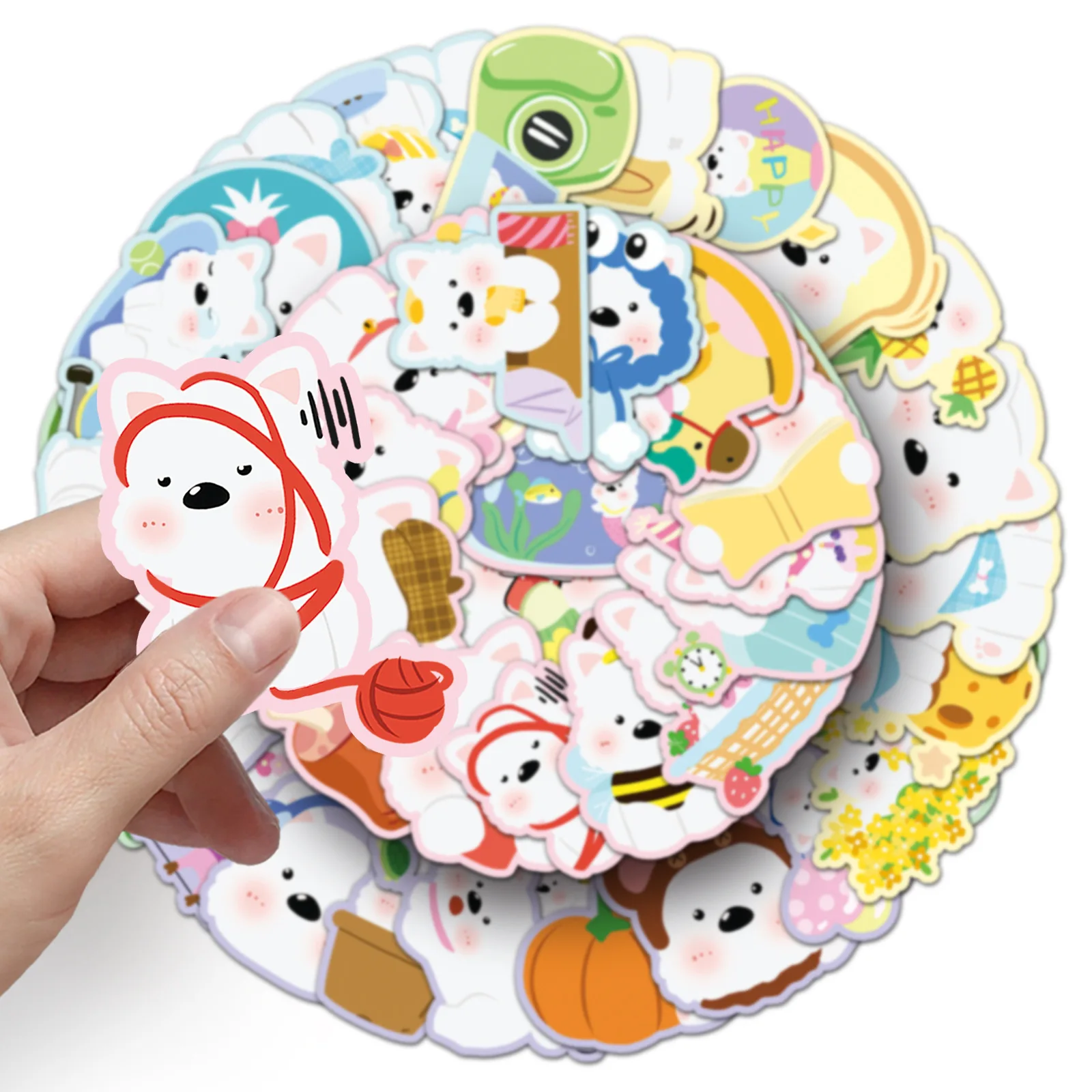 

10/30/50PCS West Highland White Terrier Stickers Cute Cartoon Animal Sticker Kawaii Dog Decoration Fridge Luggage Laptop Decals