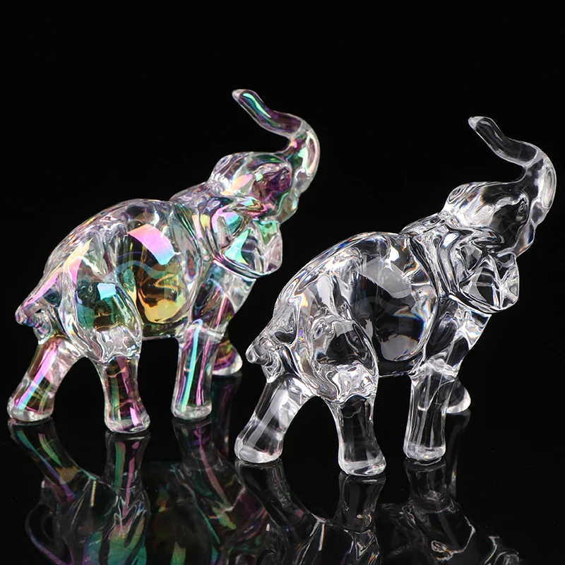 Z. Cute Crystal Elephant Statue Mini Animal Statue Baby Elephant Ornaments Handicraft Desktop Crystal Ornaments Living Room