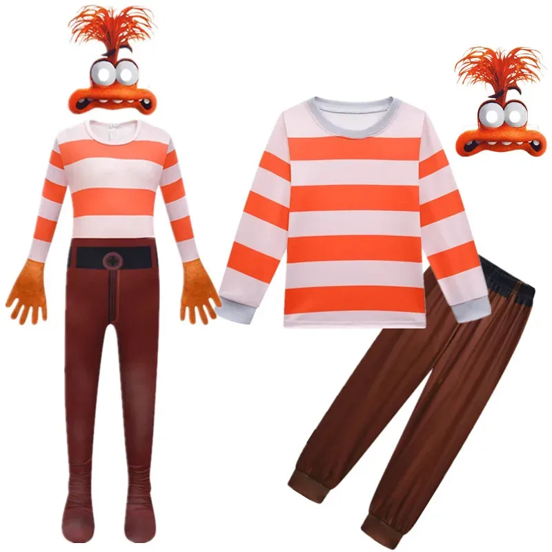 

Kids Halloween Costume I-Inside O-Out 2 Anxiety Cosplay Jumpsuits Boys Sweatshirt Sports Shirt Pants Mask Set Children Clothes