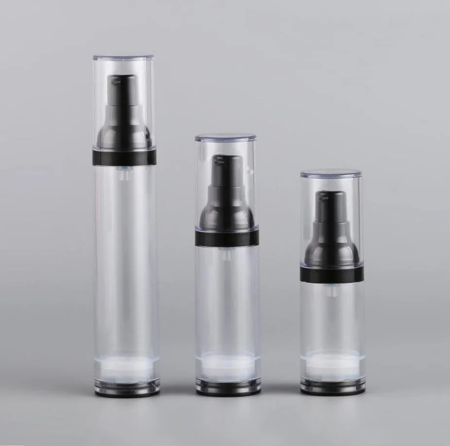 20ml clear Airless Bottle Black Pump Lid Sprayer Toner/Serum/Lotion/Emulsion/Foundation/UV Essence/toner foundation Packing