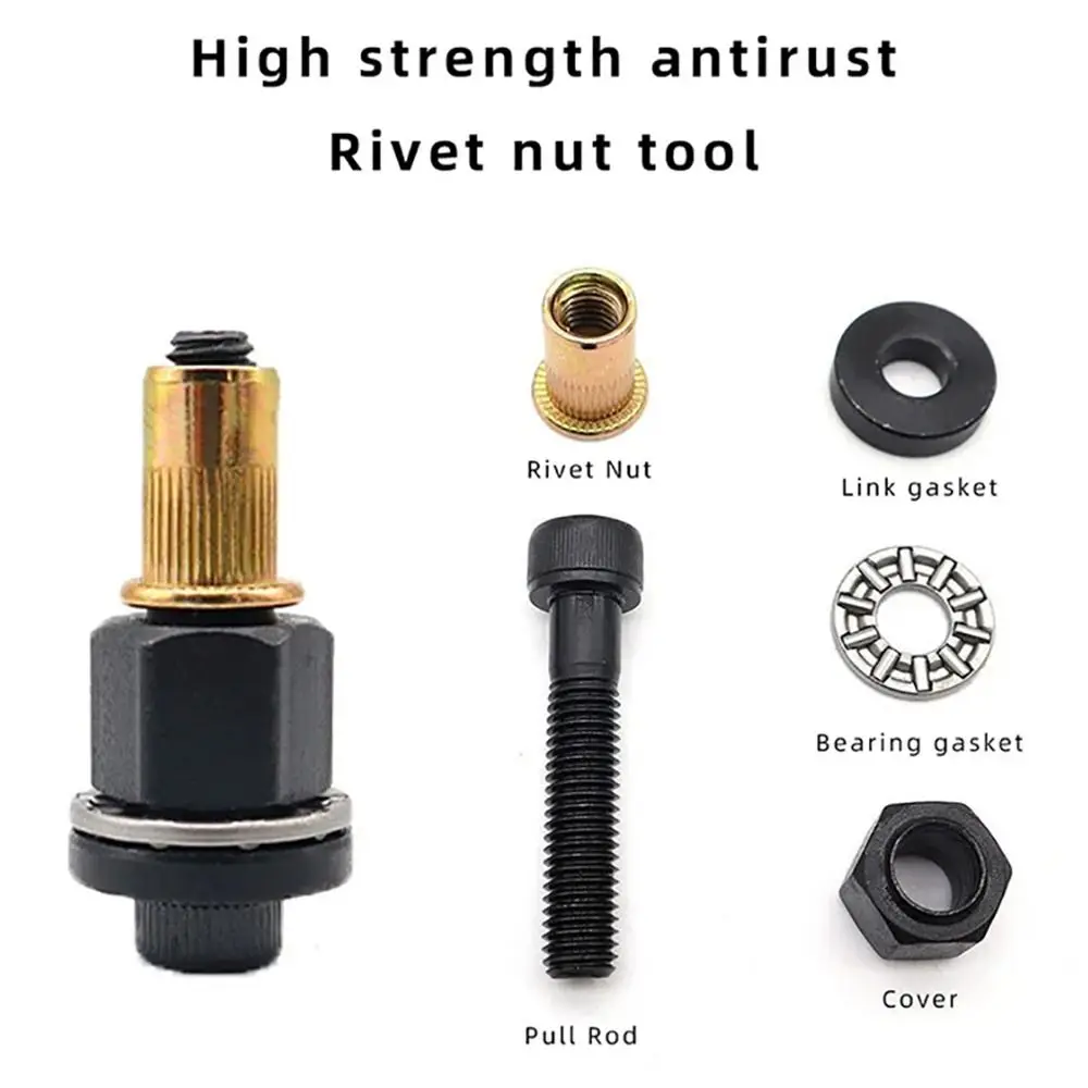 11Pcs/Set Mandrel Staple Hand Rivet Nut Easy Installation M3 M4 M5 M6 M8 M10 Manual Riveter Tool with Rivet Nuts