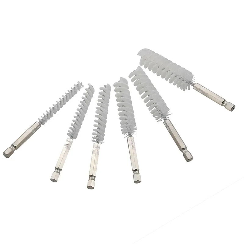 -A99Z مجموعة فرشاة الأنابيب 8-19 مم فرشاة تنظيف آلات الأنبوب نايلون 1/4 بوصة فرشاة سلك تنظيف الحفر #5