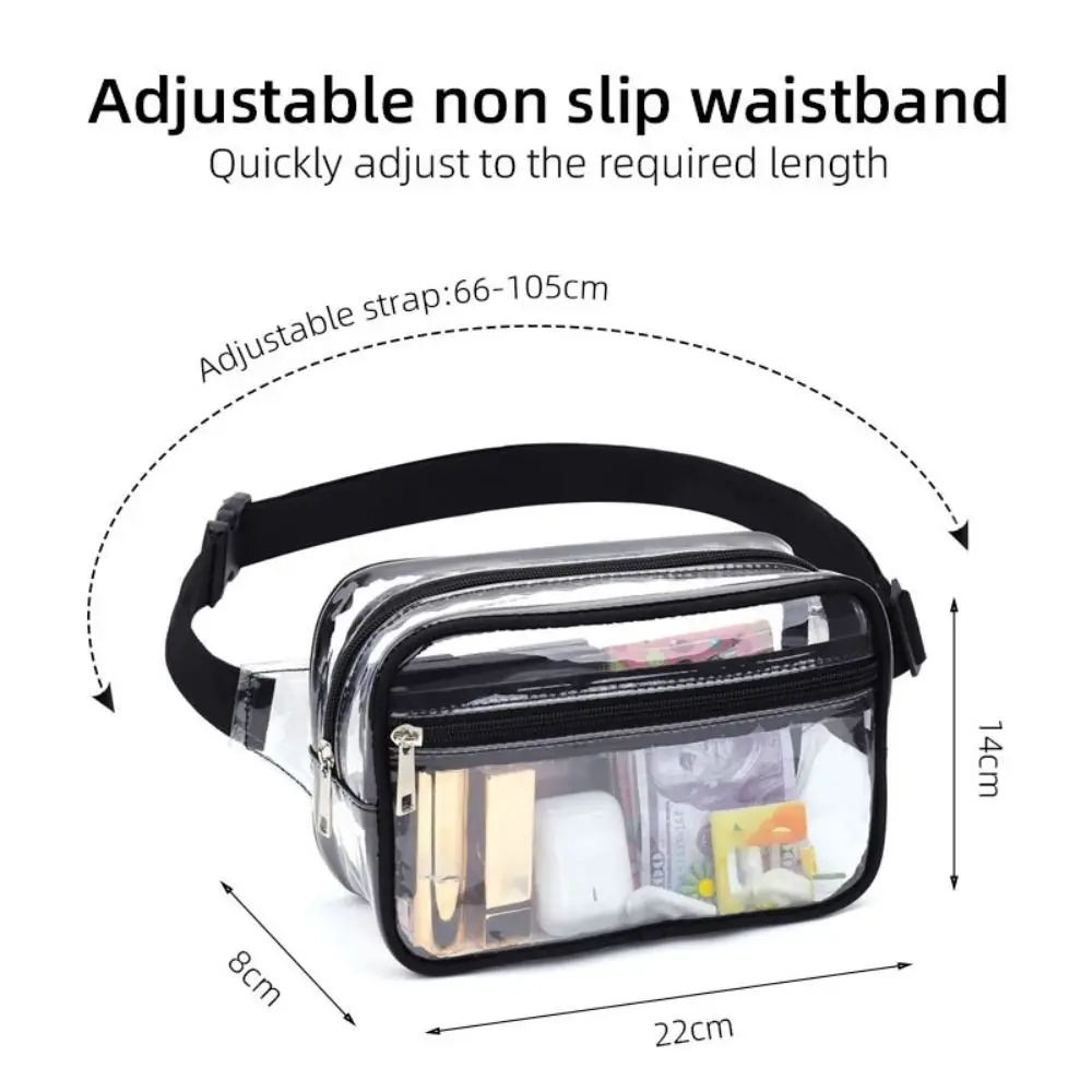 Transparent PVC Waterproof Running Hiking Travel Waist Bag Wash Bag Crossbody Bag Makeup Bag Chest Bag Single Shoulder