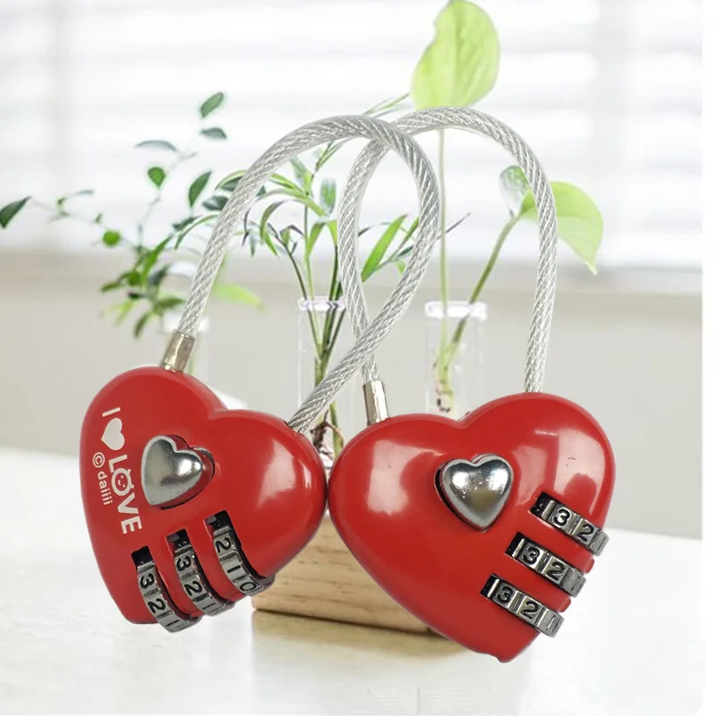 Solid Color Metal Mini Combination Lock Gym Locker, Small Padlock, Peach Heart, Valentine's Day Present, Wholesale, 520