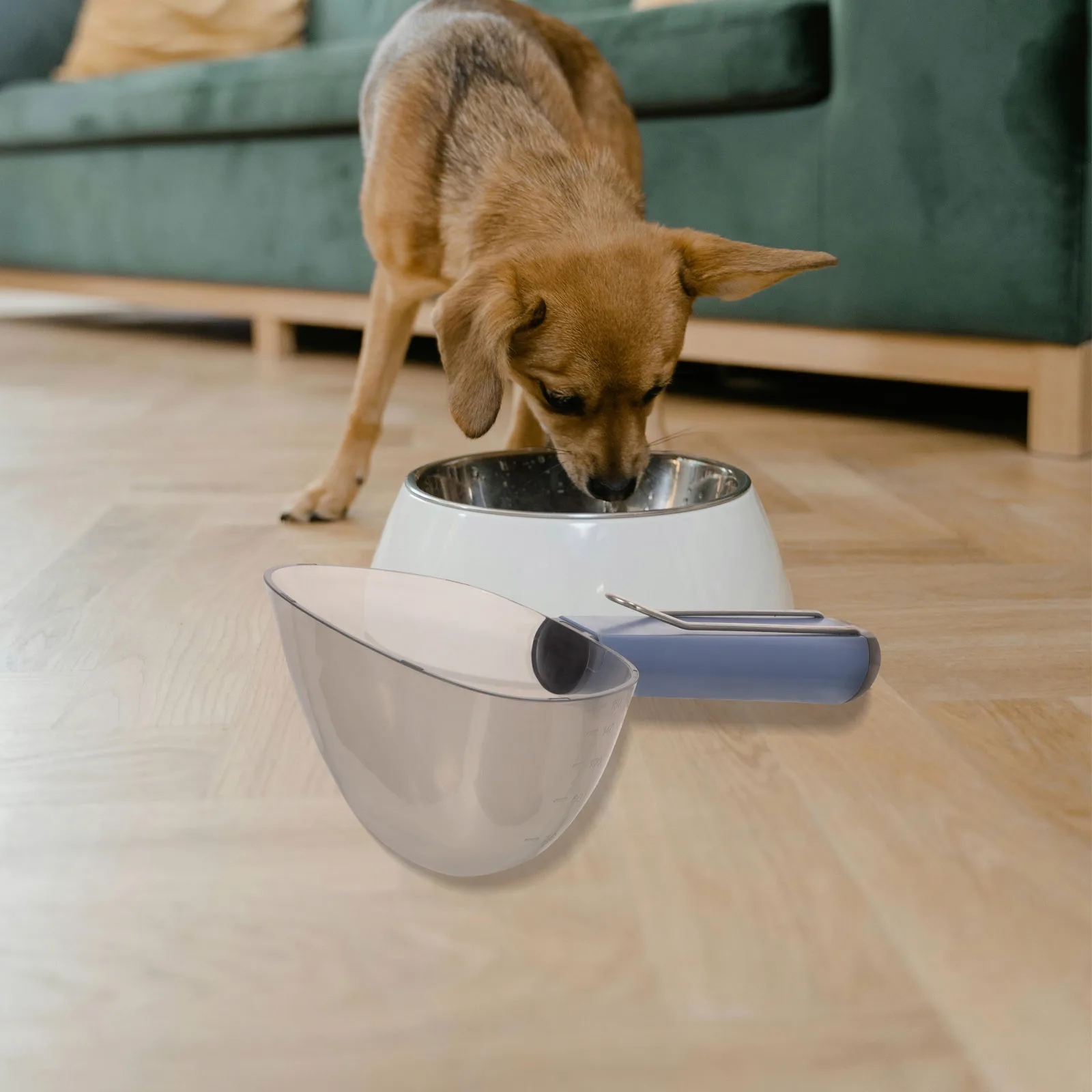 

Pet Food Spoon Stainless Steel Long H Measuring Scoop for Dog Cat Food Portable Reusable Container Feeding Cup Dog Scoop