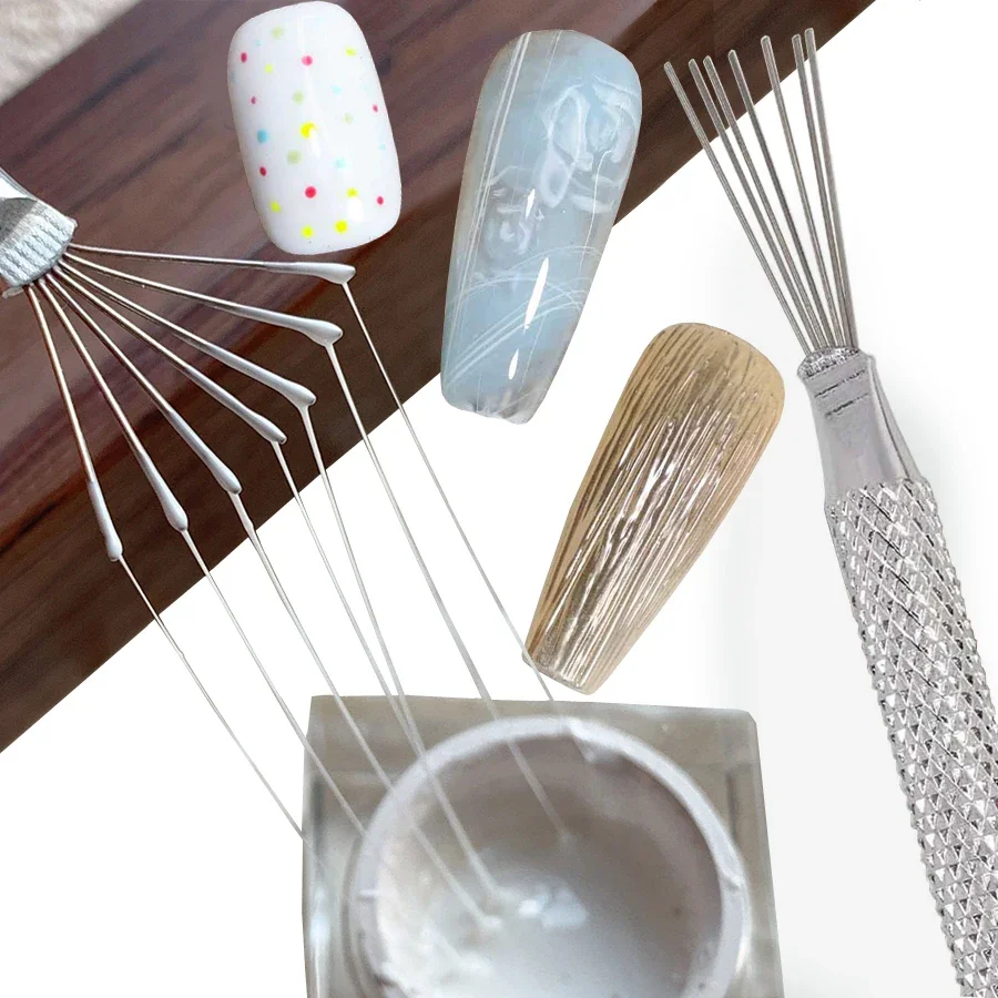 

Flexible Multifunctional Nail Art Brush Seven-Needle Wire Tool Stainless Steel Design for Professional & Home Use