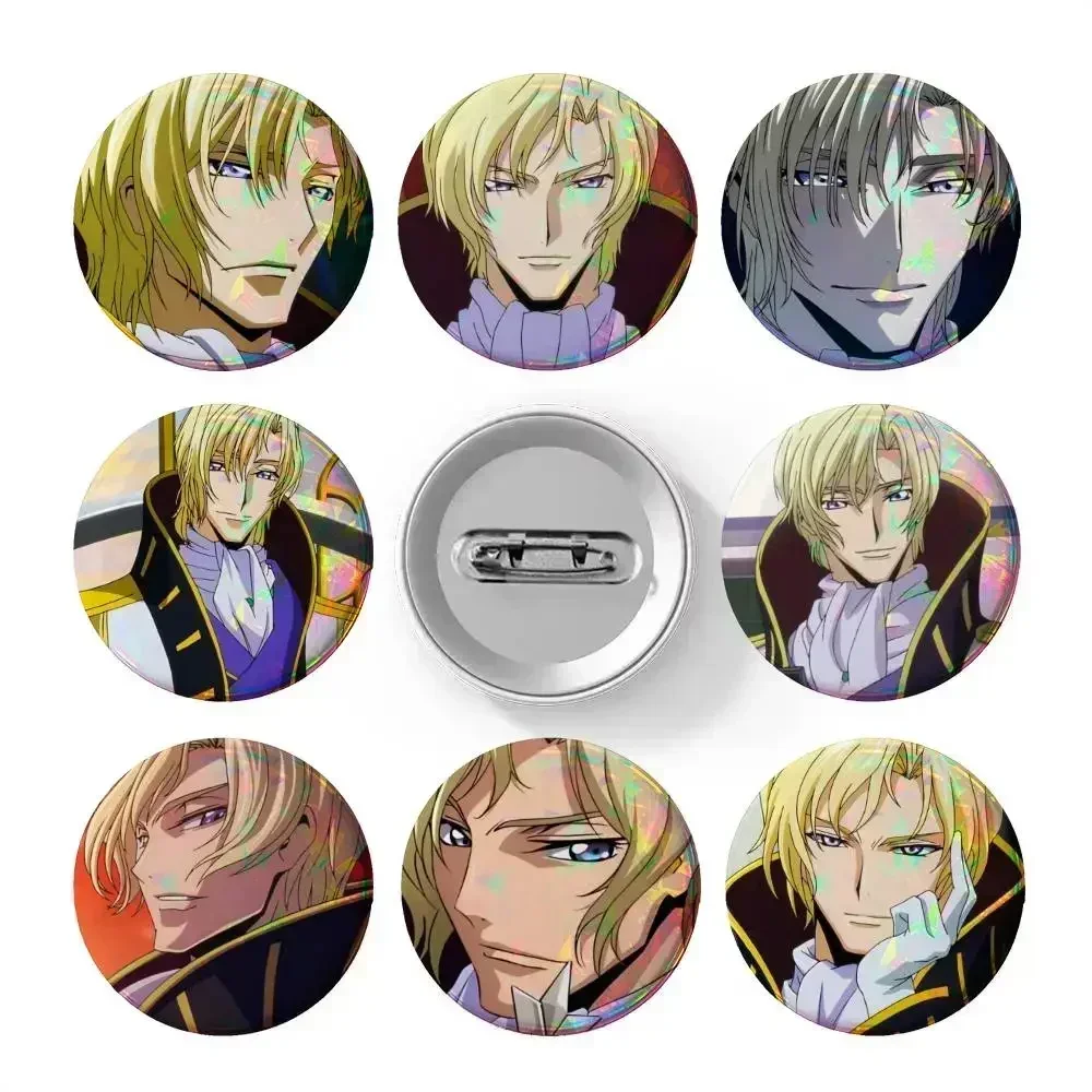 Anime Code Geass Lelouch of the Rebellion Schneizel el Britannia Badges  Round Cosplay Pin Bag Decor  Brooch Souvenir