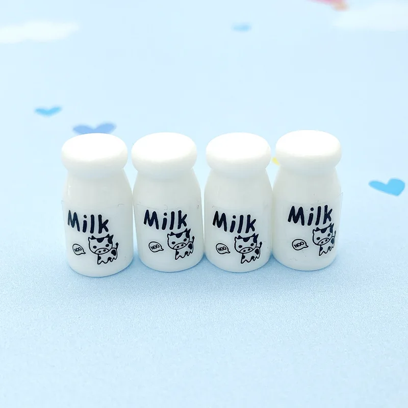 20Pcs Dollhouse Miniature Milk Bottles Mini Resin Drinks Beverage Bottle Model Toys Kitchen Food Doll House Accessories