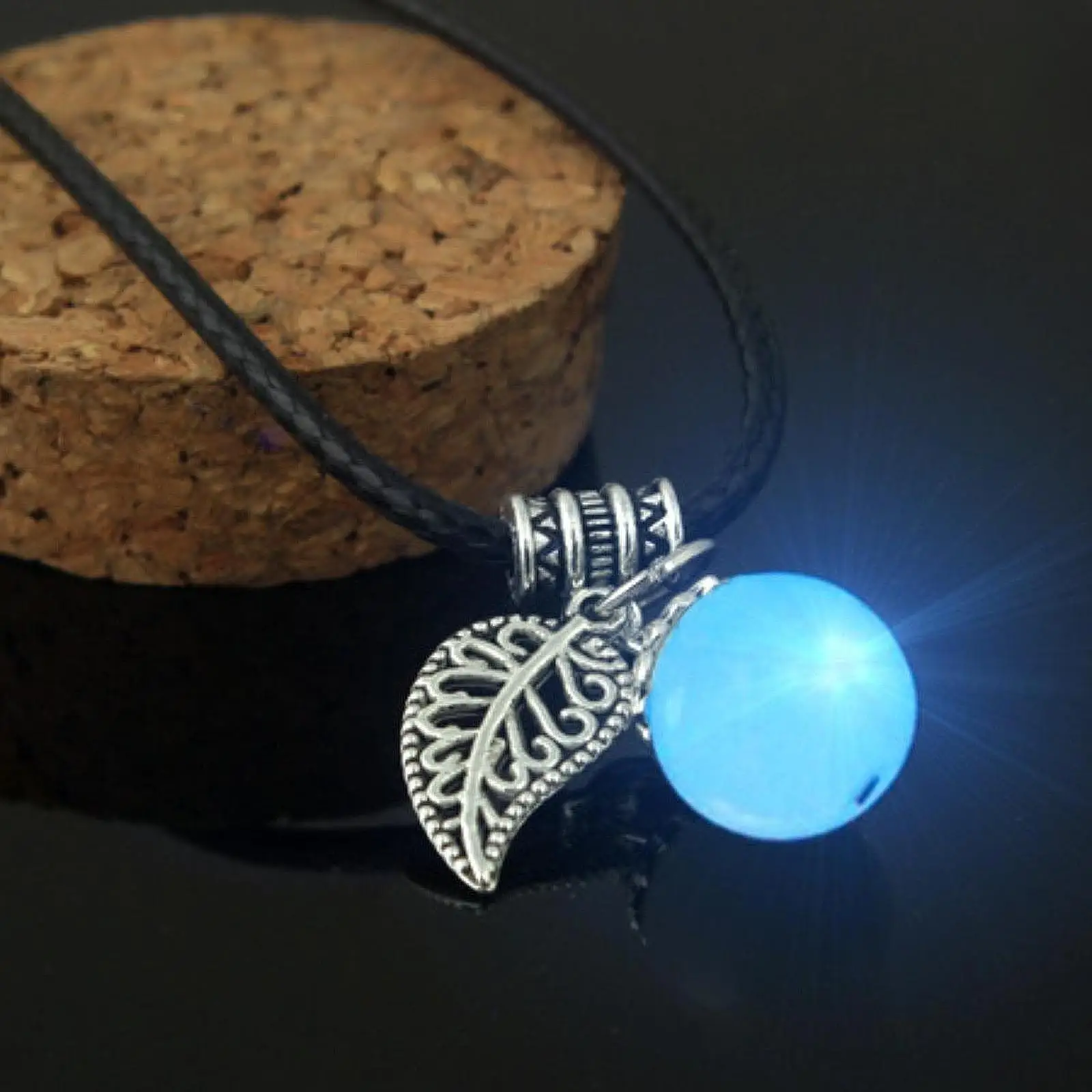 Luminous Stone Necklace Pendant Necklace for Boys Girls Family Members Men