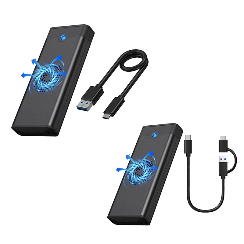 

new!!M.2 NVME NGFF Dual Protocol External SSD Enclosure Adapter with Cooling Fan 10Gbps Type-C 3.1 SSD Box for 2230