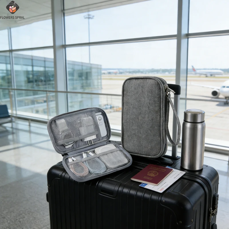 1PC Grau Reise Tragbare Digitale Produkt Lagerung Tasche USB Daten Kabel Lagerung Kopfhörer Und Power Bank Lagerung Tasche