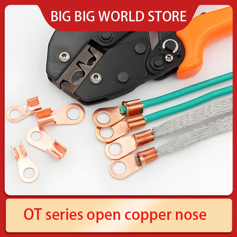 

Wire Terminal OT Type 3A 5A 10A 20A 30A 40A 50A 60A 80A Red Copper Bare Nose Lugs Crimp Open Mouth Cable Connector Splice