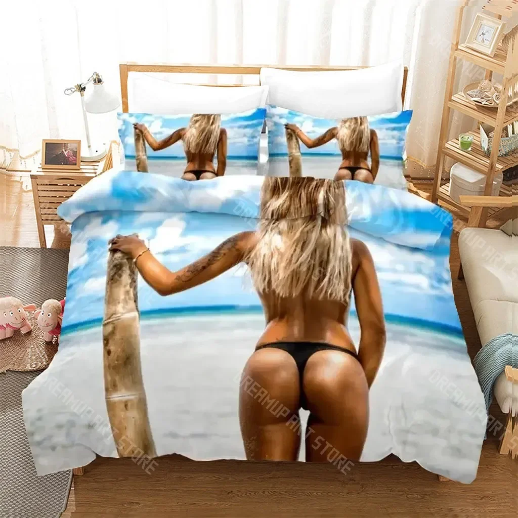 3D Digital Bikini Bedding Set,Duvet Cover Pillowcase,Popular Style queen bedding set