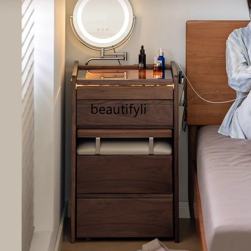 

Dresser Black Walnut Makeup Table Mini Bedroom Solid Wood Bedside Table Makeup Table Integrated5203