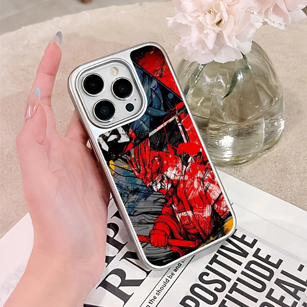 

Hannya Samurai Warrior Phone Case for iPhone 17 16 15 14 13 12 11 Air Pro Max Plus Silver Plating Colorful Cover Pretty Luxury