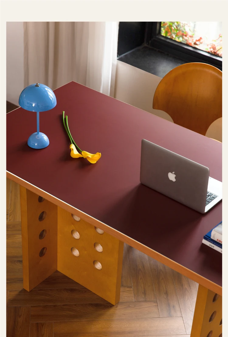 Cross table, color matching Nordic retro desk, home study computer desk