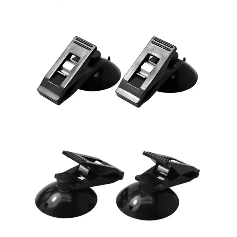 1PCS Black Car Interior Window Clip Mount Suction Cap Plastic Sucker Removable Holder for Sunshade Curtain Towel Ticket