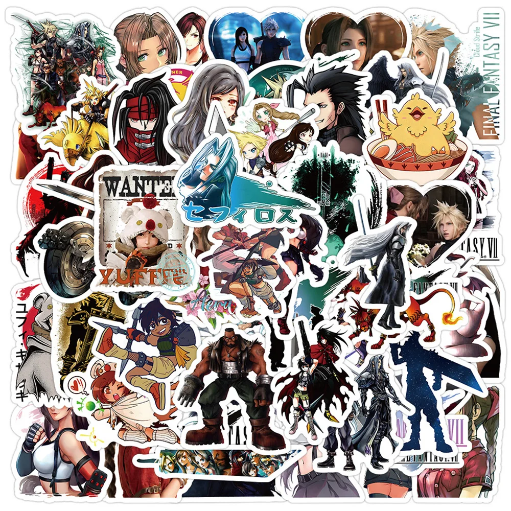 10/30/60pcs Final Fantasy Anime Game Stickers Tifa Aerith Cartoon Decals DIY Skateboard Phone Case Luggage Cool Graffiti Sticker