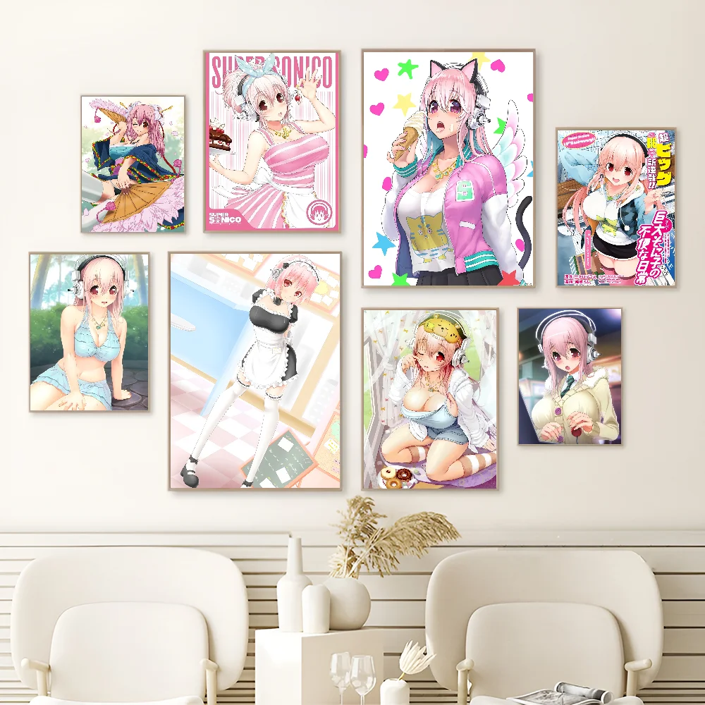 Autocollant Mural Super Mico Manga pour Décoration de Salon, Affiche Adhésive, Décor de Barrage, DIY