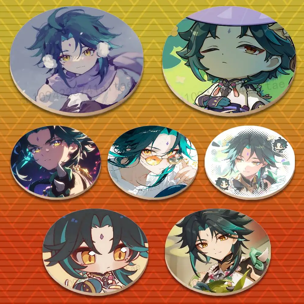 

Cute X-Xiao Genshin Impact Round Wooden Coasters Suitable for Drinks Tea,Coffee for anti-slip decoration in bars and cafes