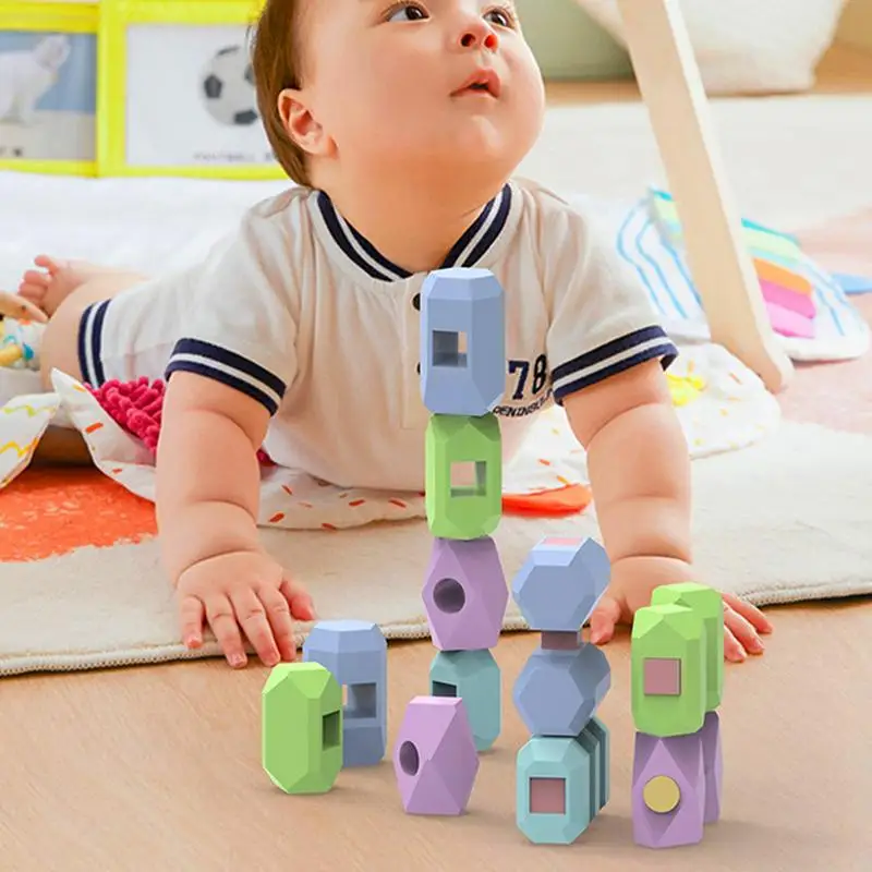 Jeu de blocs de construction de charbon empilable en silicone pour enfants, ensemble d'apprentissage mentaires oriel, enfants âgés de 3 à 5 ans