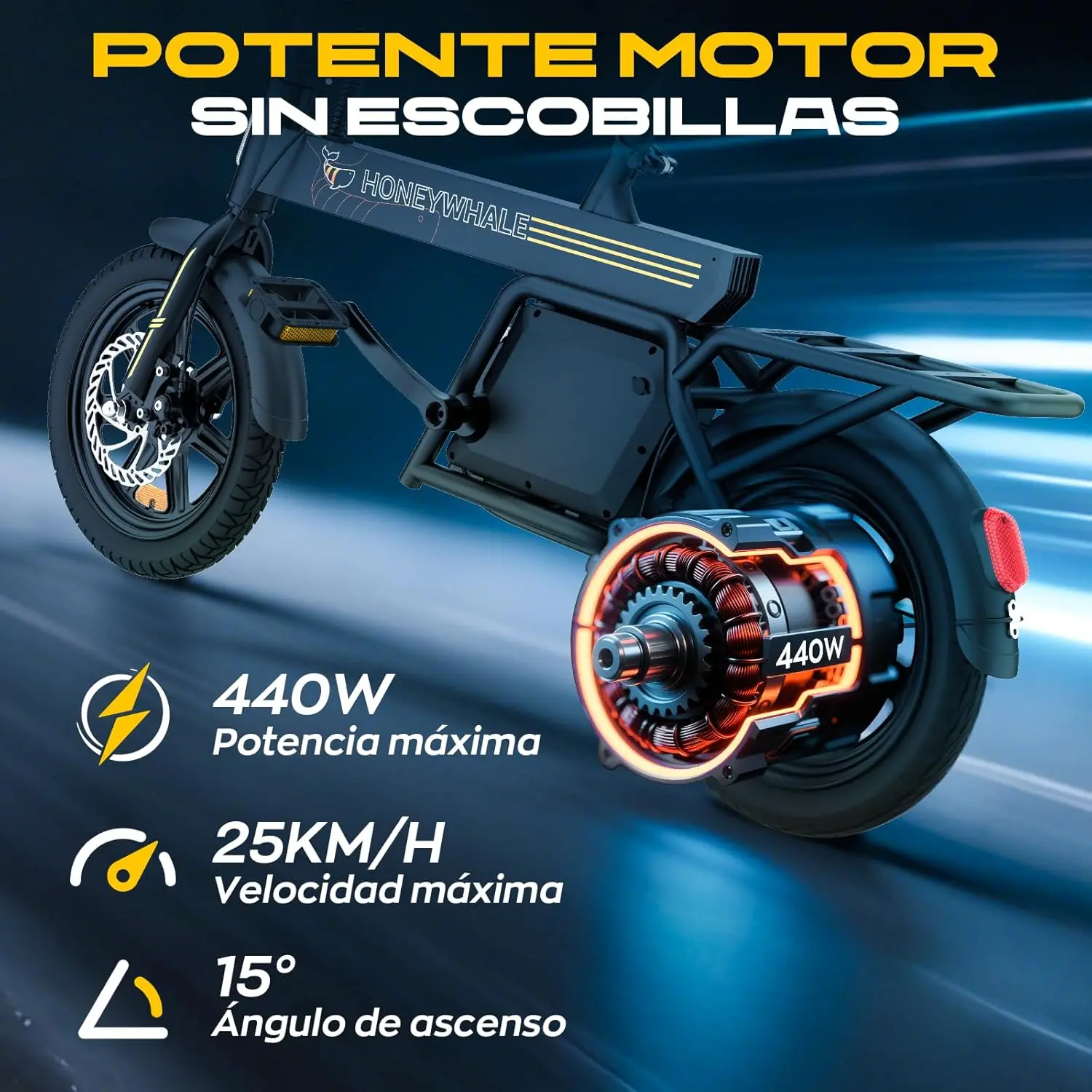 B20 Adult Folding Electric Bicycle 440W Motor 32KM/H Max Speed 35KM Range Battery 36V / 7.8AH