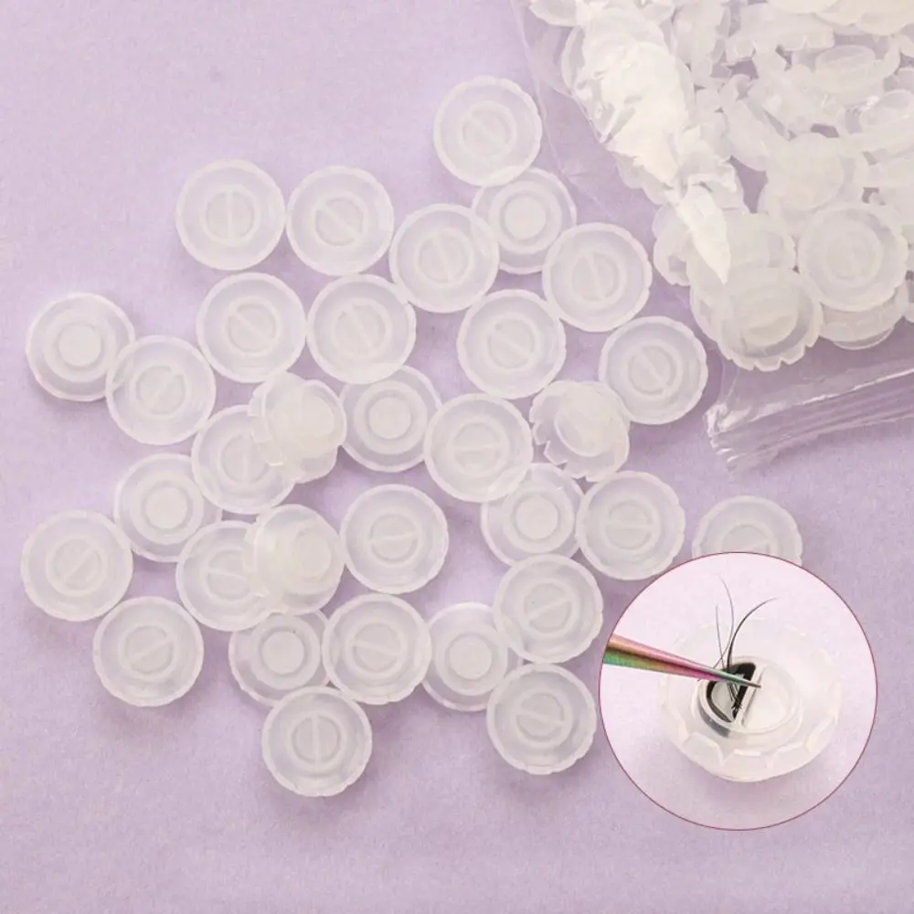 100pcs Rapid Flowering Disposable Eyelash Glue Holder Ring White Pink Eyelash Glue Ring Holder Quick Blossom Cup Lash Supplies