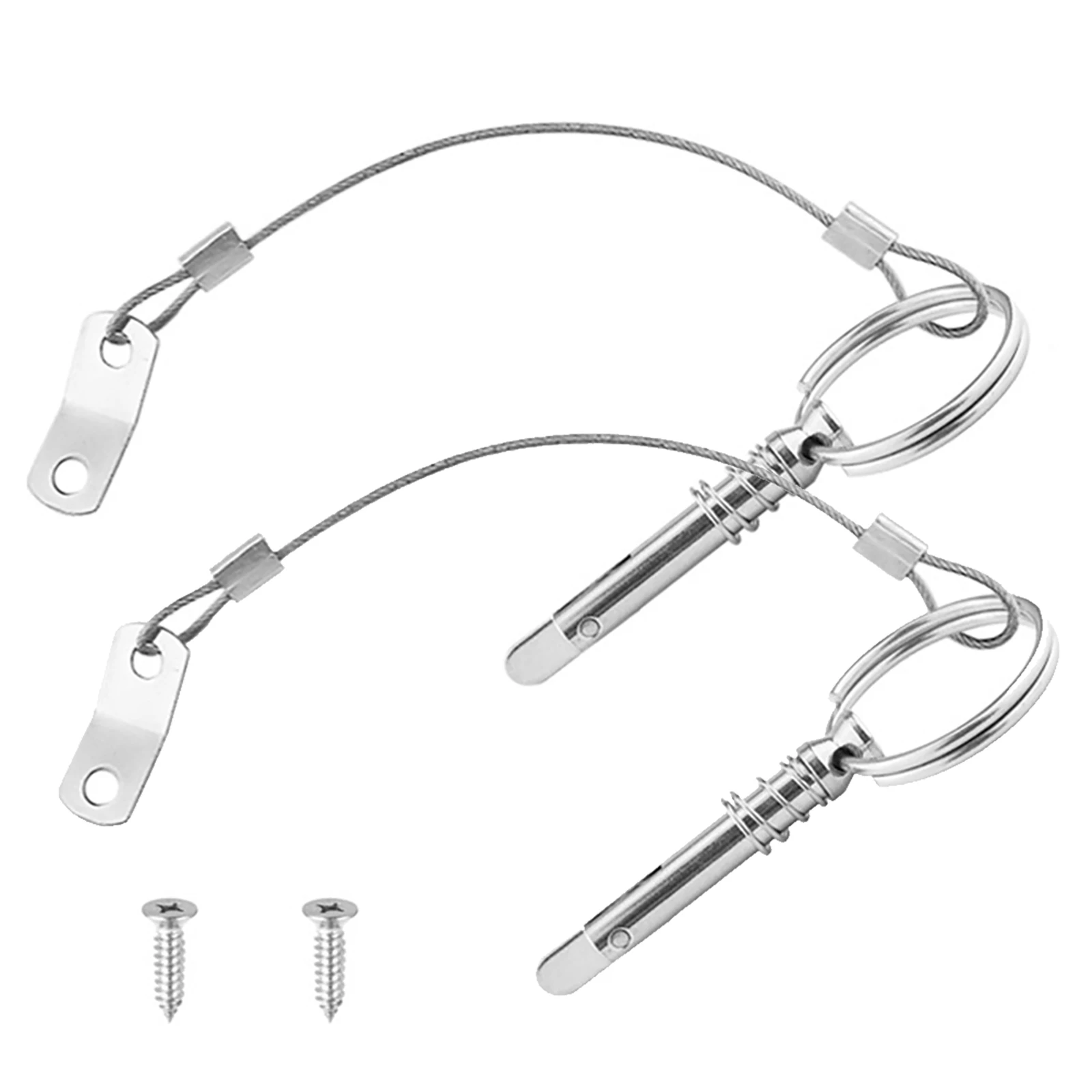 Quick Release Pin with Lanyard for Bimini Top Deck on For Boats Made of Marine Grade Stainless Steel Pack of 2