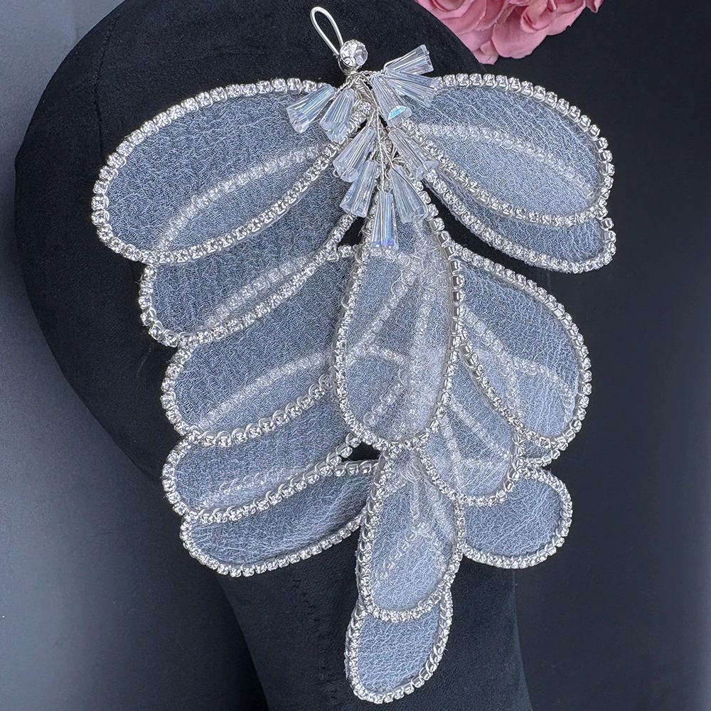 DZ176 Crystal Bridal Headband Handmade Leaves Wedding Hair Band Fashion Women Headpiece Party Wedding Pageant Dress Accessories