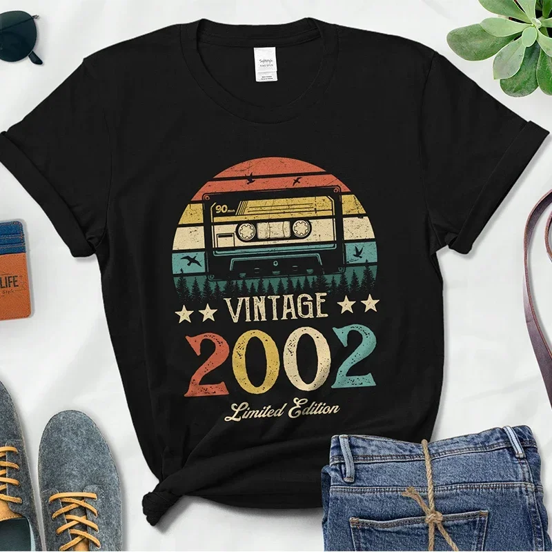 Magnetic Tape Vintage 2102 Limited Edition Woman Tshirts Retro 21st 21 Years Old Birthday Party Gift Femme T Shirts Classic Tops