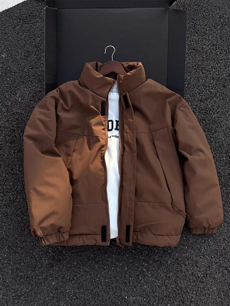 معطف قطني من American Sle Pilot Jaet للرجال والنساء بياقة واقفة وأورتي خبز شتاء دافئ وسحاب للإغلاق لون نقي #3