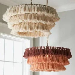 Modern Cotton Tassel Bohemian Chandelier Dining Room Home Decor Lighting Ornaments Woven Pendant Lamp Restaurant Suspension Lamp