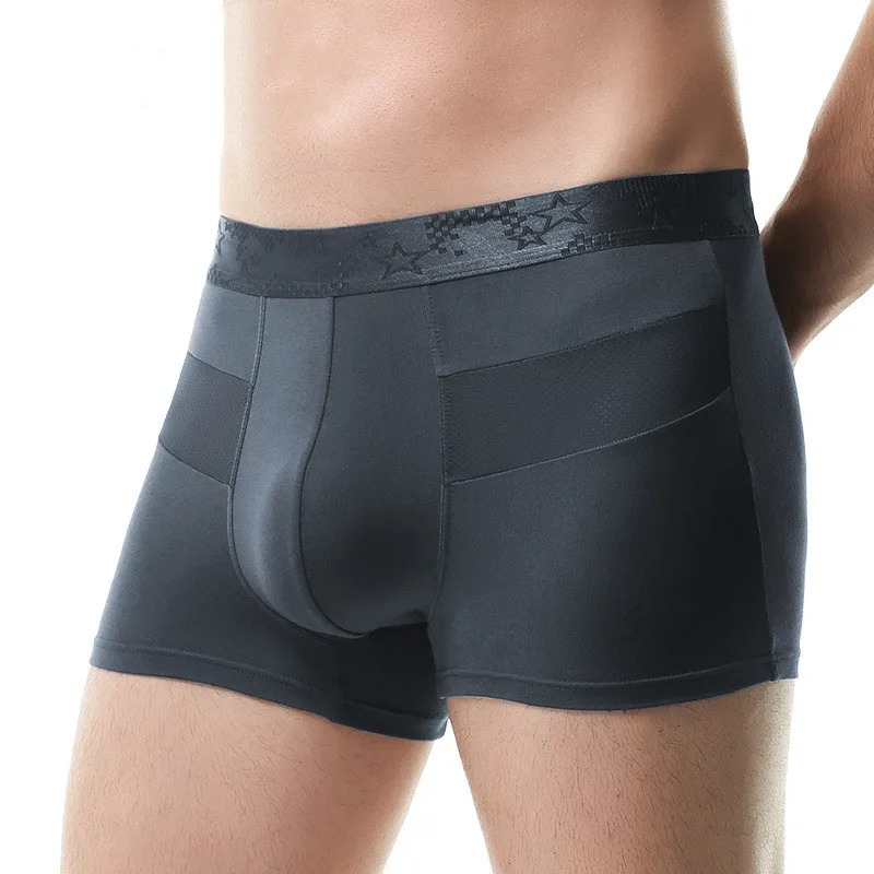 Men Underwear Boxers Shorts Homme Mesh Modal Panties Man Solid Breathable U Convex Pouch Underpants Male Trunk Cueca Calzoncillo