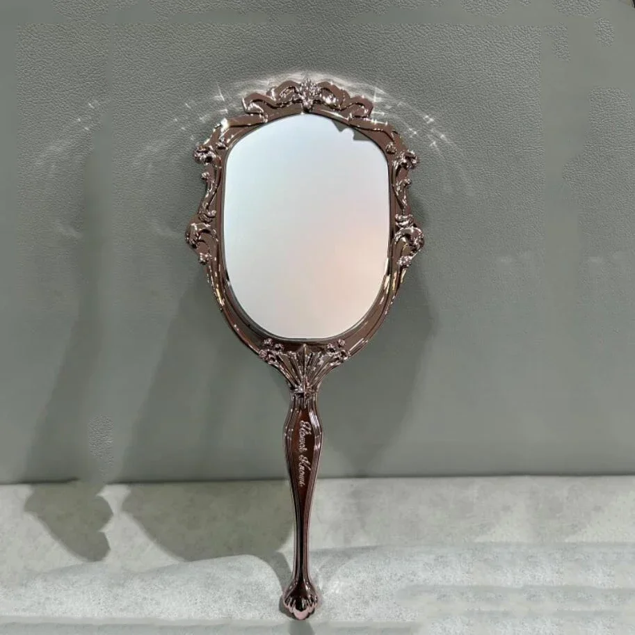 Flor saber espelho de vaidade violeta morango rococó espelho de mão espelhos de maquiagem espelho portátil com alça