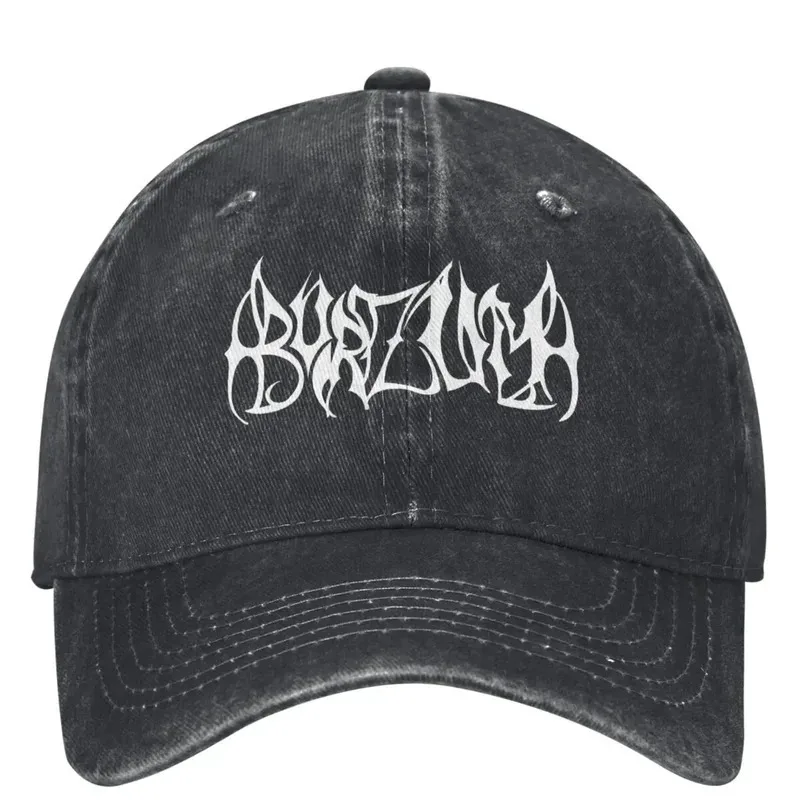 

Черная шляпа Snapback Burzum Rock Band Retro Scuff Wash — регулируемый размер, легкая повседневная одежда, аксессуары для любителей музыки