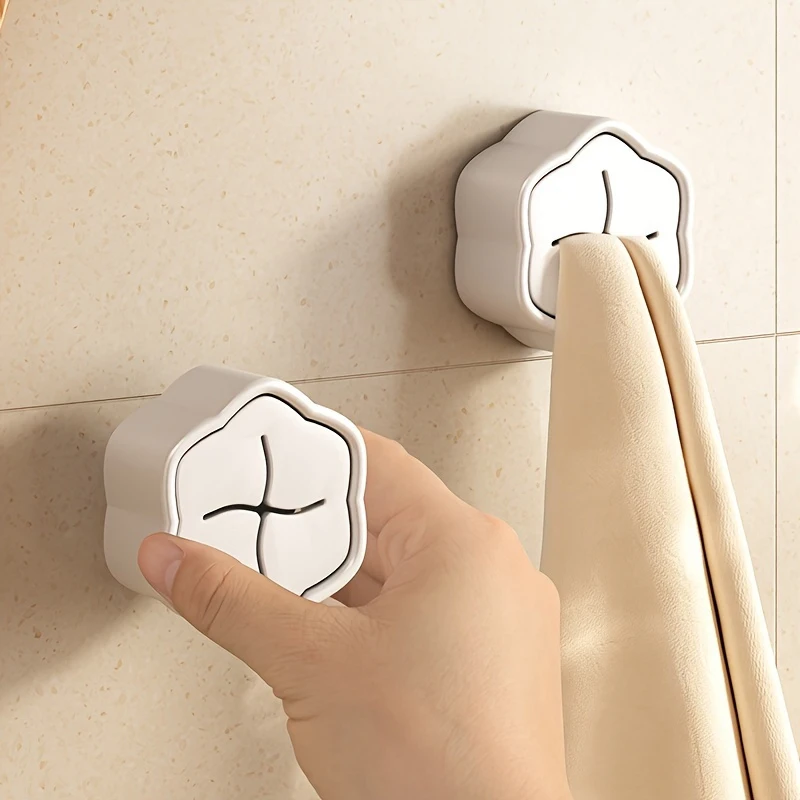 6PCS Self Adhesive Towel Holder No Drill Wall Hooks Kitchen Bathroom Towel Rack Dish Cloth Hanger Storage Organizer Accessories view 5