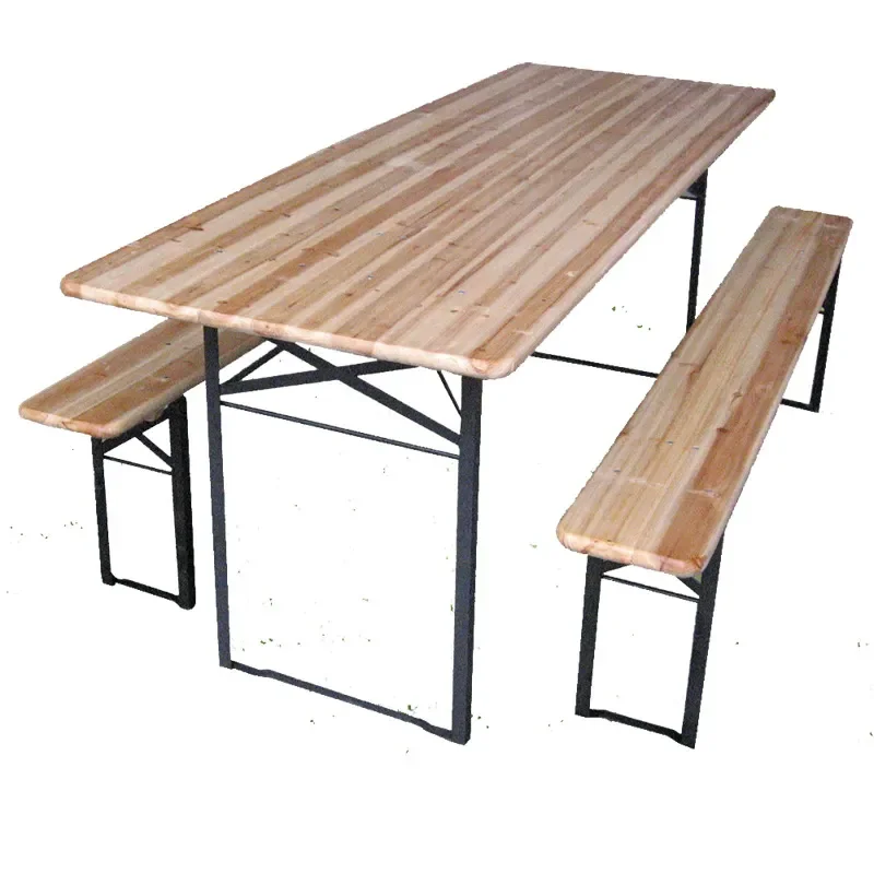 Foldable Outdoor BBQ Dining Set Long Beer Table with Stools for Patio Garden Festival Party Aluminum Alloy Portable Furniture