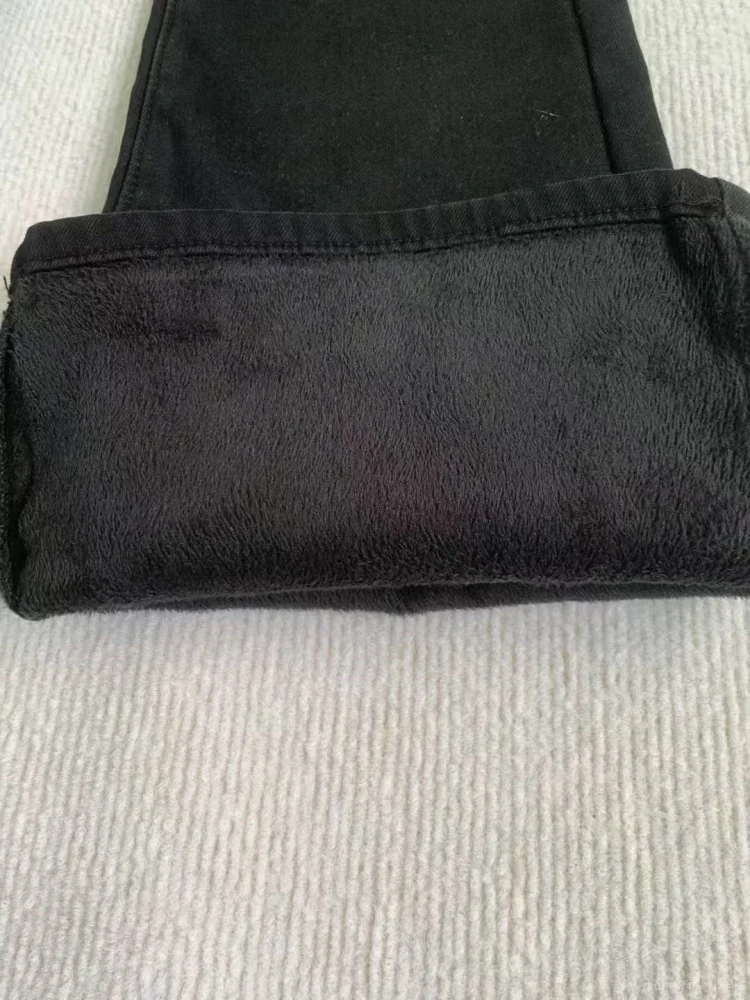 Fce doublé jean évasé femme taille haute élastique minceur Denim pantalon automne hiver grande taille pantalon à jambes larges Cleanfit Sle