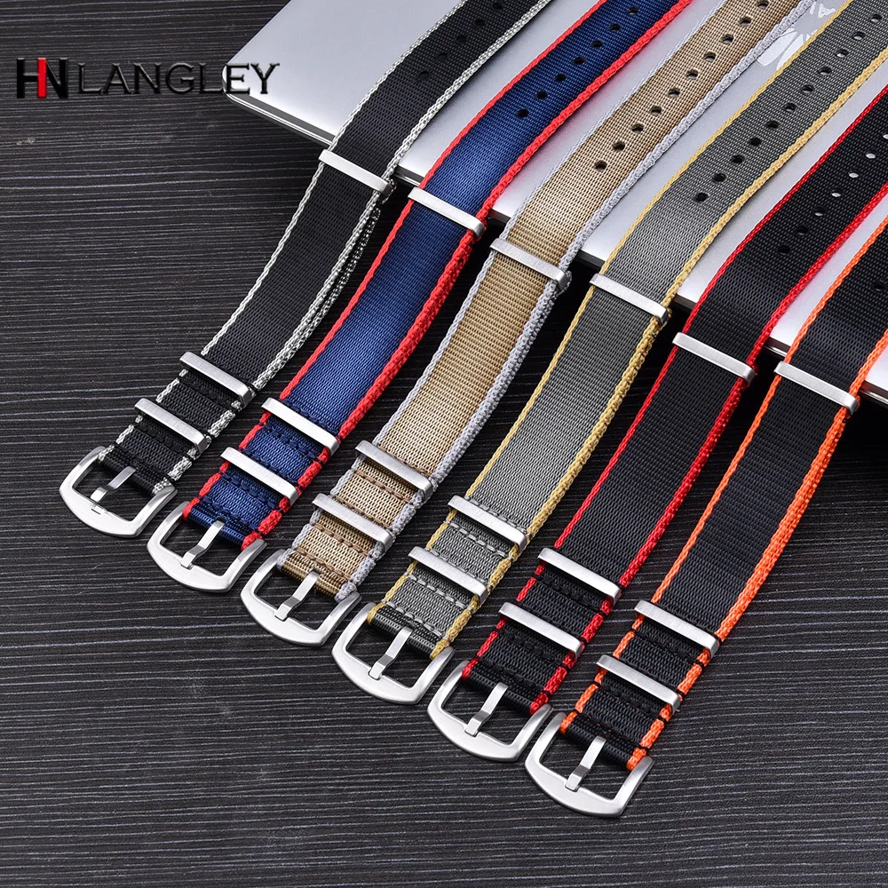 20mm22mm High Density Nylon Strap for Omega Seamaster 007 Soft Nylon Bracelet for Seiko Military Watchband for Samsung Galaxy