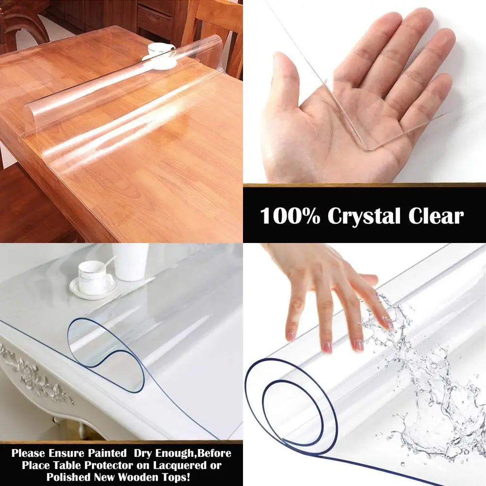 Capa de mesa em PVC transparente - 80 x 38 para proteção de mesa e jantar