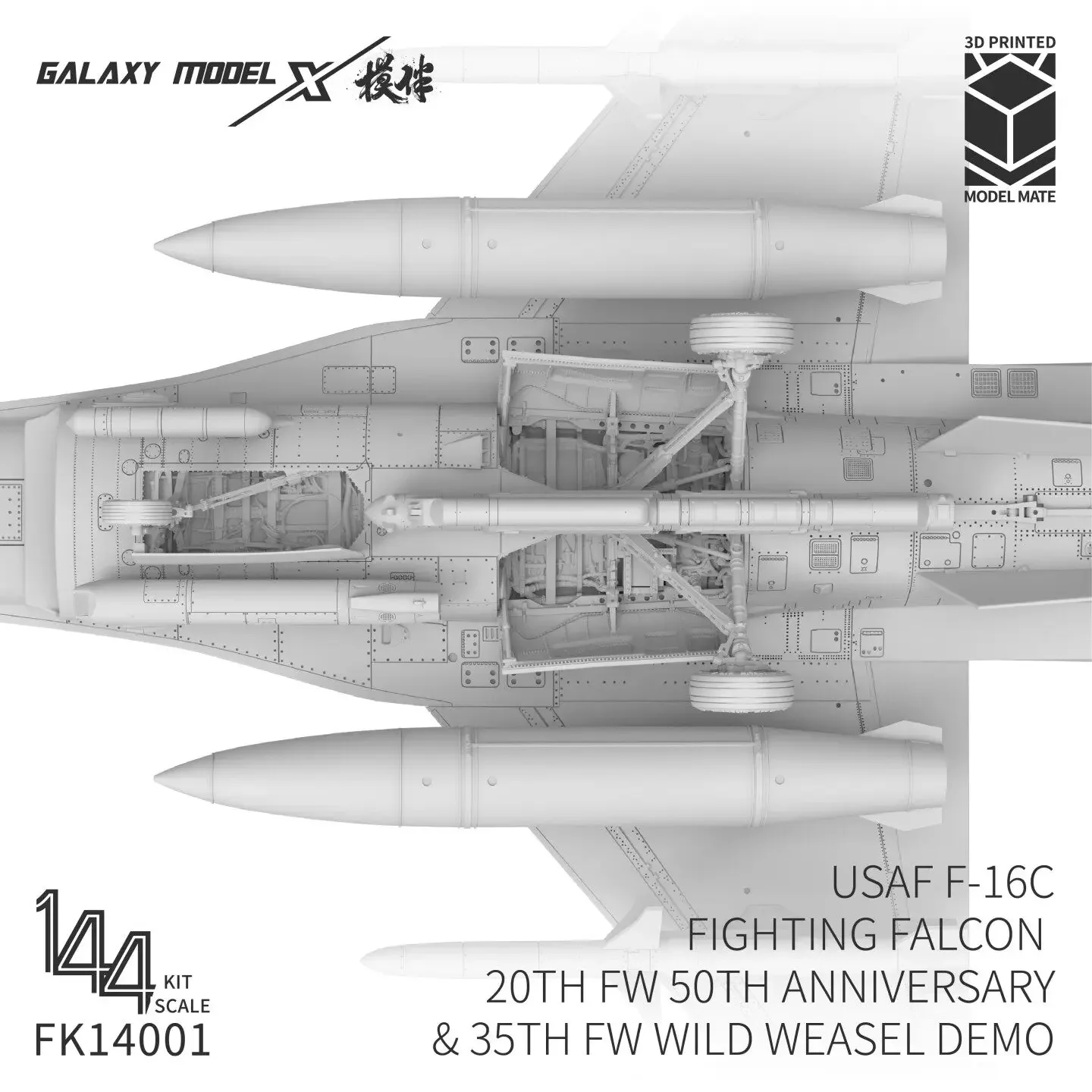 Galaxy FK14001 3D Printed Model with Decals 1/144 USAF F-16C Fighting Falcon 20th FW 50th Anniversary & 35th FW Wild Weasel Demo