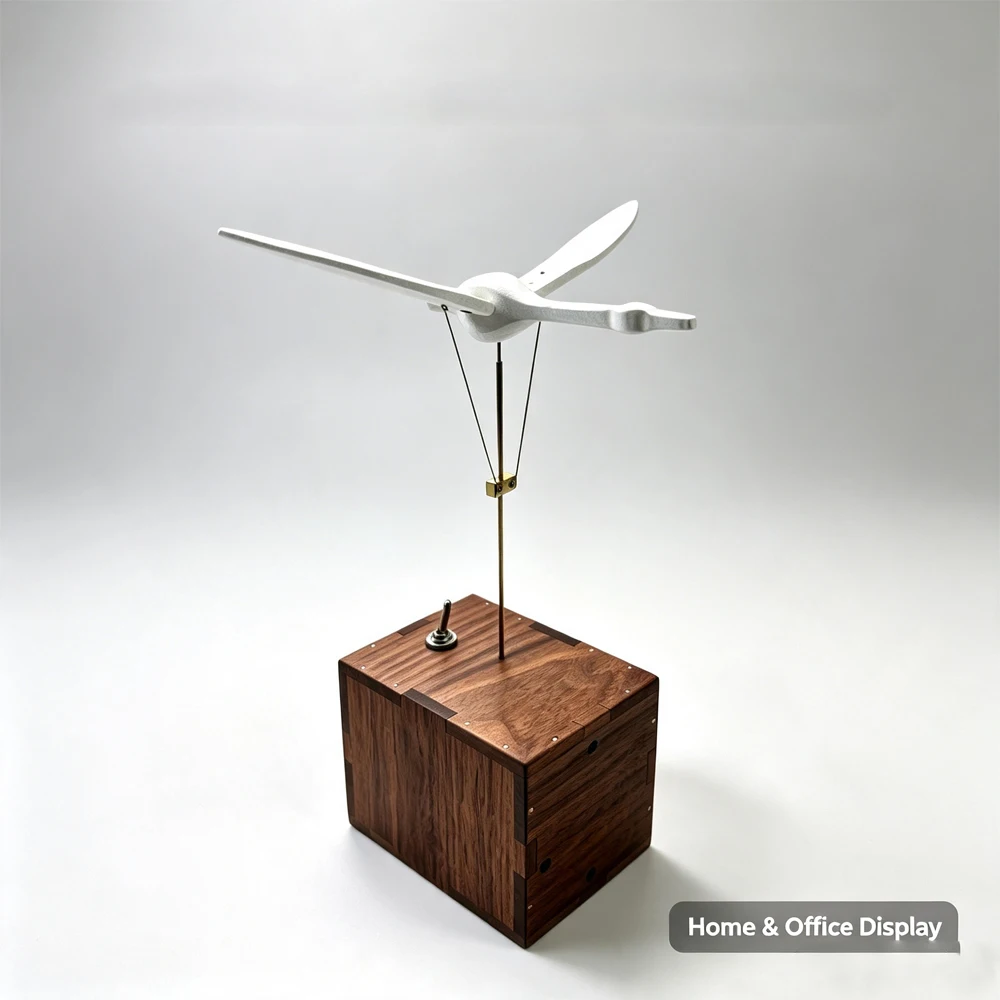 3D Wooden Kinetic Manta Dynamic Model,Natural Walnut & Beech Wood Decor for Home, Office & Desktop, Gift for Adults & Collectors