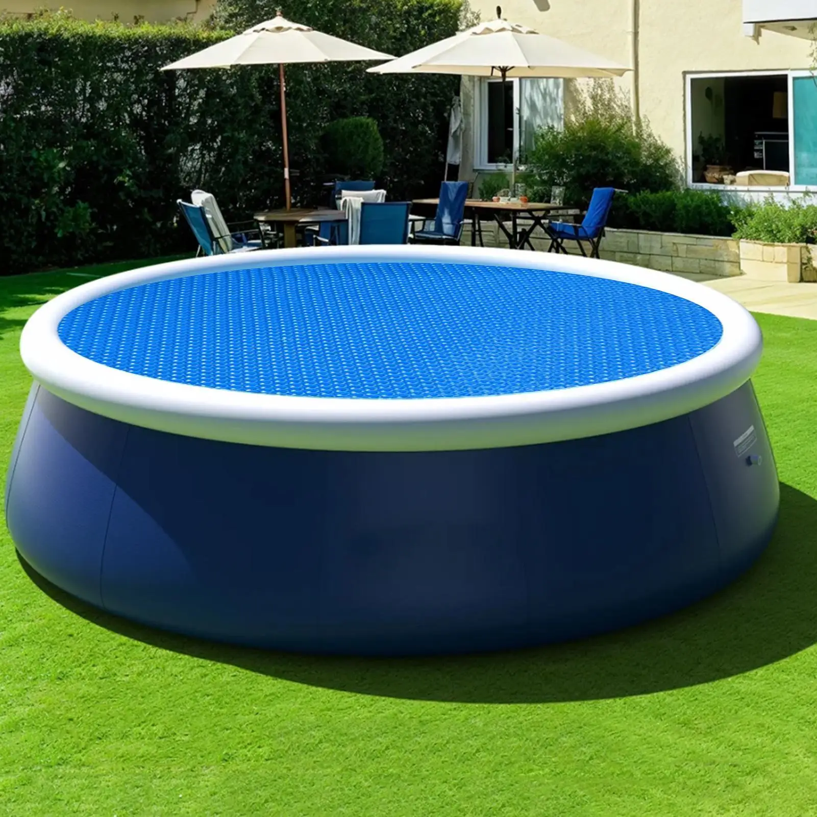 Cubierta Redonda para Piscina, Manta Aislante para Piscinas Elevadas o Enterradas, Manta Solar para Piscina, para Patio, Jardín, Invierno, Verano, Spa