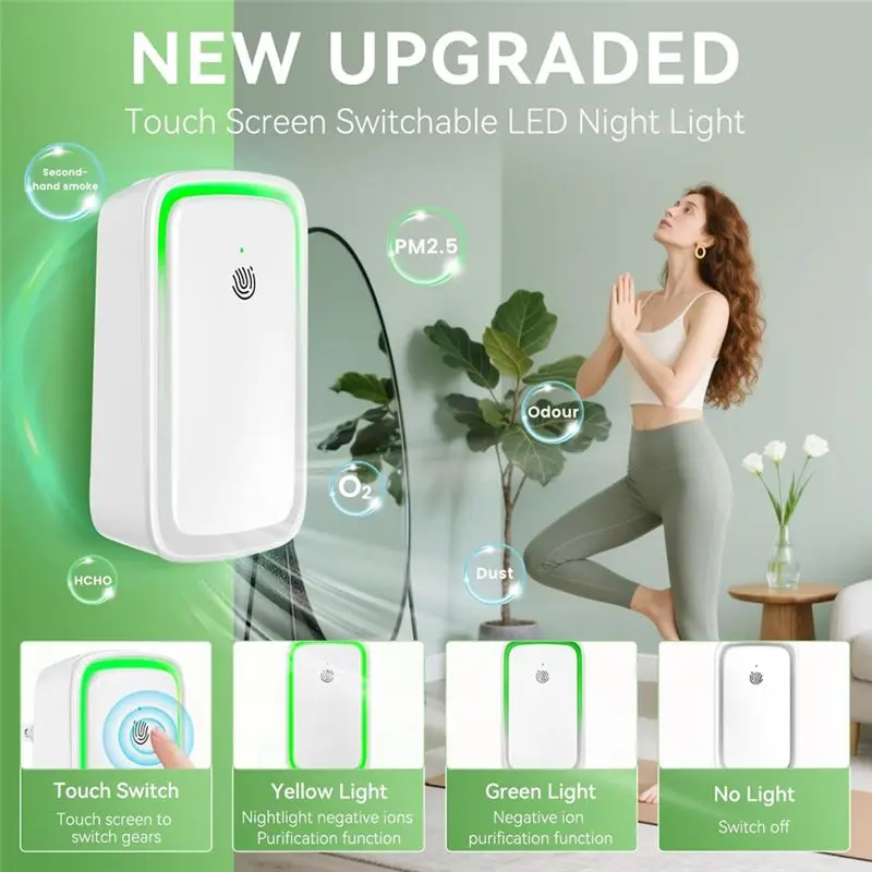 BAAN-Plug In، منقي الهواء السلبي المؤين للمنزل، معطر منقي هواء صغير محمول لغرفة النوم، قابس مكتب أمريكي #3