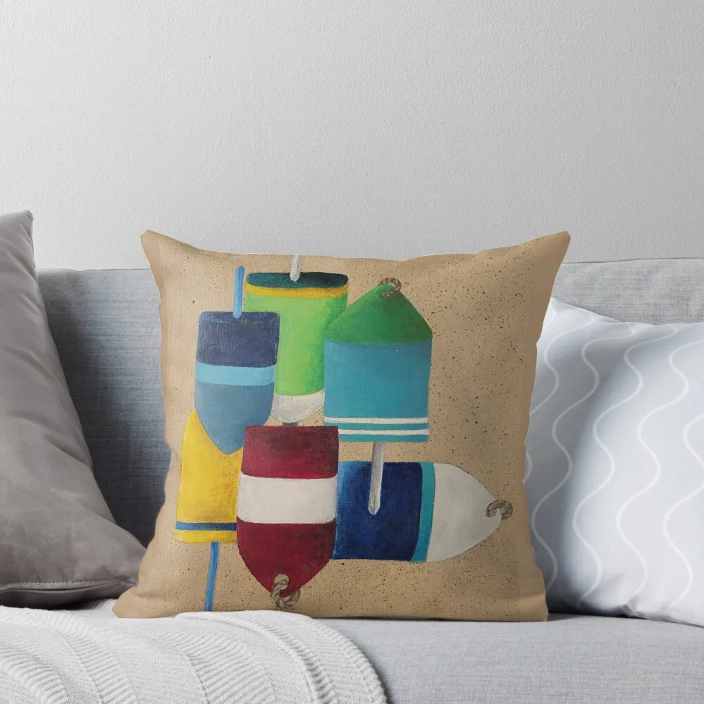 

Hand Painted Nautical Buoys Throw Pillow Luxury Pillow Cover Room decorating items autumn decoration pillow