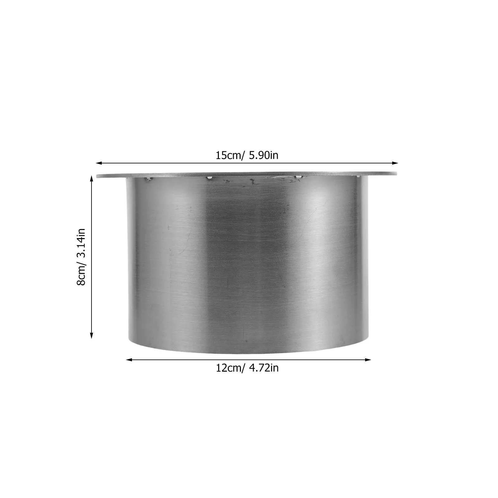 Round Countertop Embedded Trash Grommet Lid 4.72in Stainless Steel Drop-in Waste Chute for High-Traffic Areas Odor Isolation