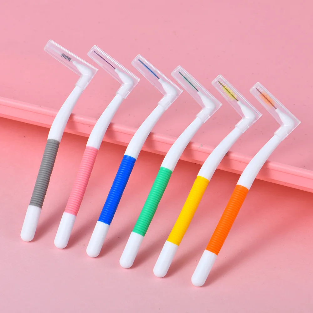 JNSUR Bunte L-förmige Interdentalbürste, kieferorthopädisches Dentalwerkzeug, Zahnreinigung, Zahnstocher, Zahnhygiene, Zahnreiniger